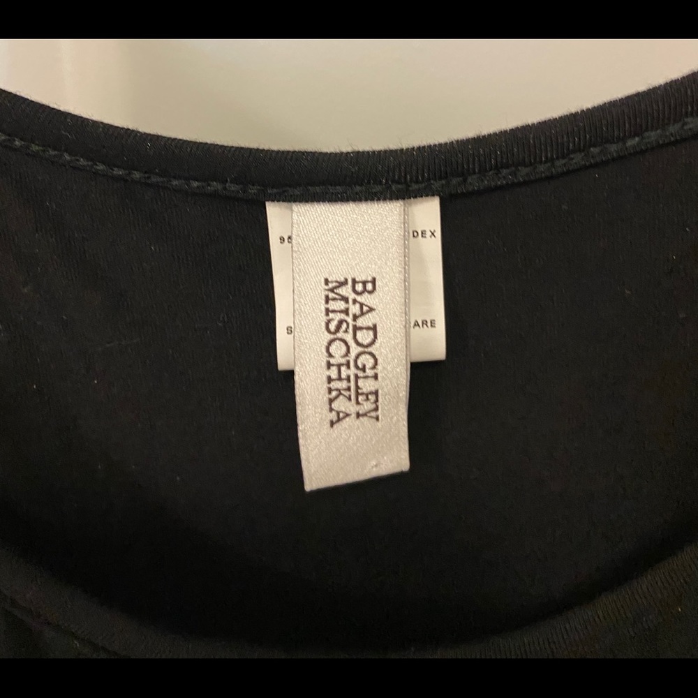 Badgley Mischka Black Spaghetti Strap Dress - Picture 5 of 6